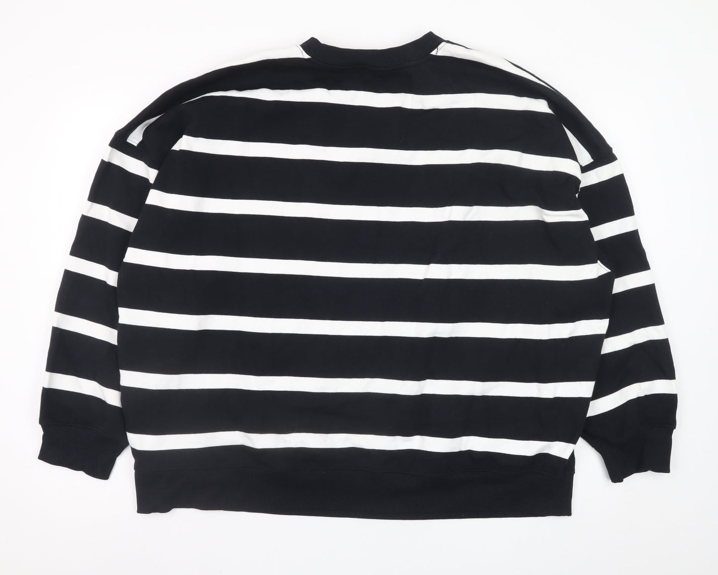 Marks and Spencer Men's Black White Striped XL Pullover Sweatshirt
