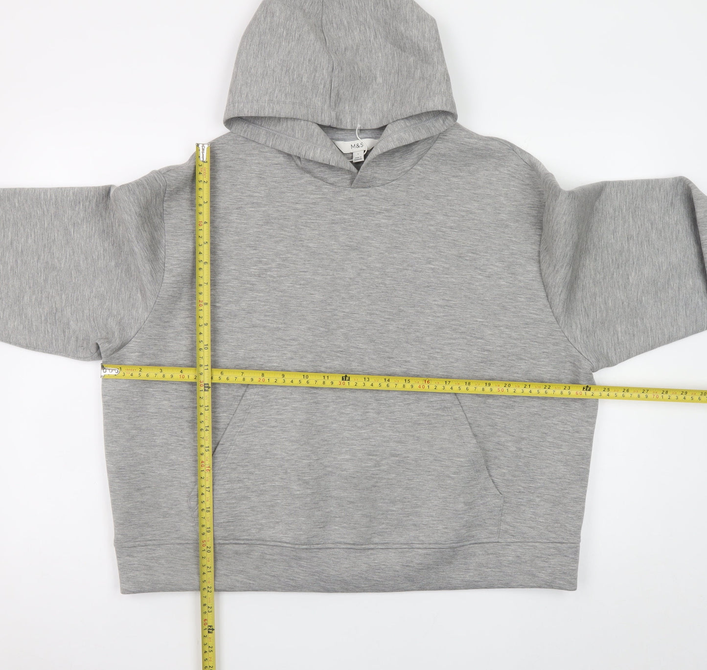 Marks and Spencer Mens Grey Pullover Hoodie Size L Regular Fit