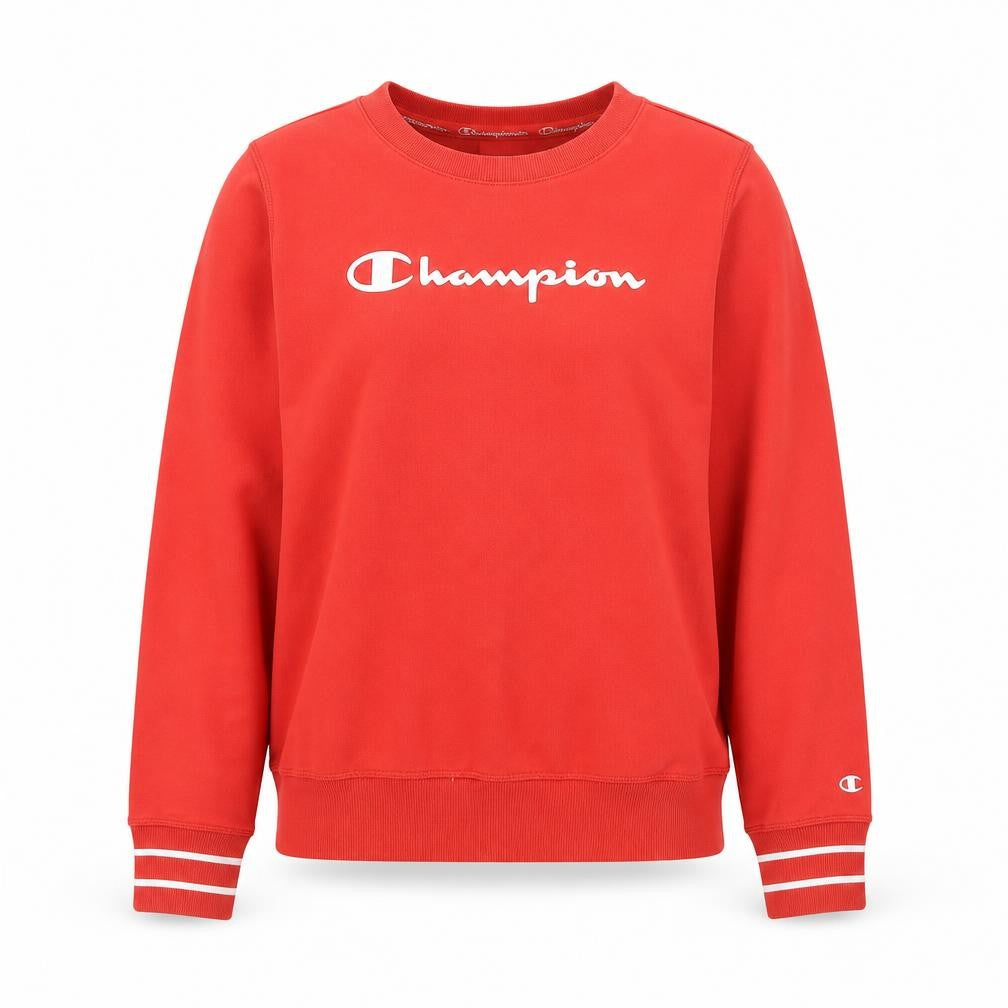 Champion Women Red Crew Neck Pullover Sweatshirt Medium Cotton Blend