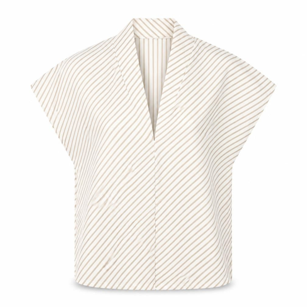 H&M Women’s Beige Striped Kimono Blouse Size S Relaxed Fit