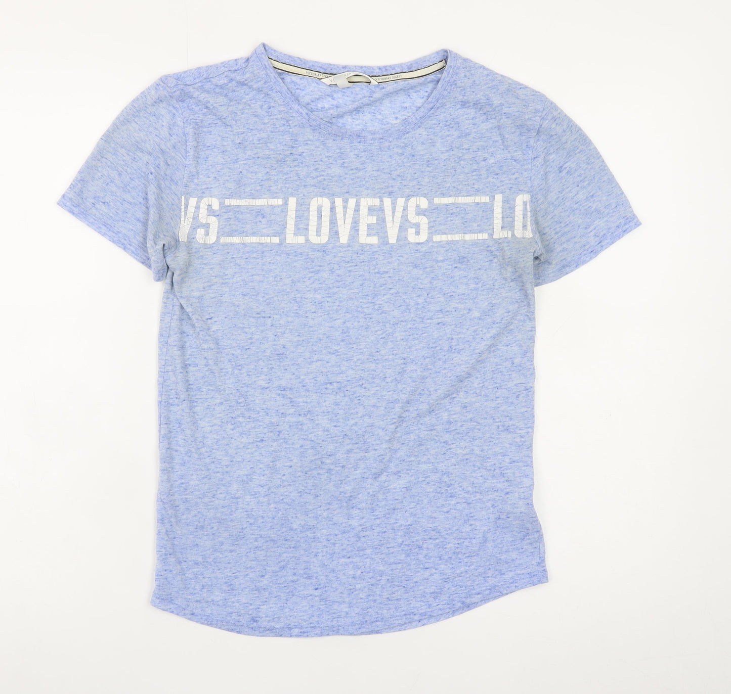 Victoria's Secret Women's Blue XS Basic Crew Neck Love T-Shirt