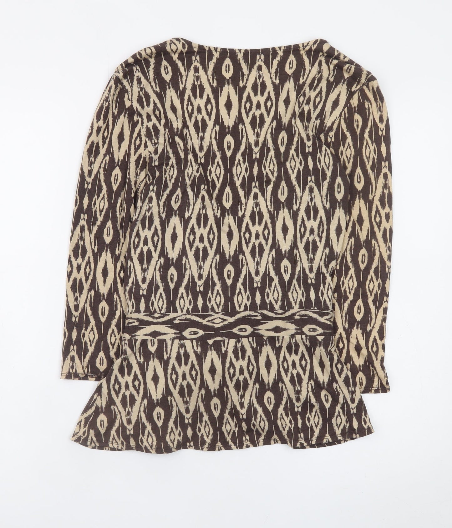 Marks and Spencer Women Brown Geometric Wrap Blouse Size 14