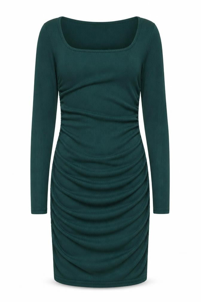 Front view of I Saw It First Women’s Green Long Sleeve Bodycon Dress UK 8