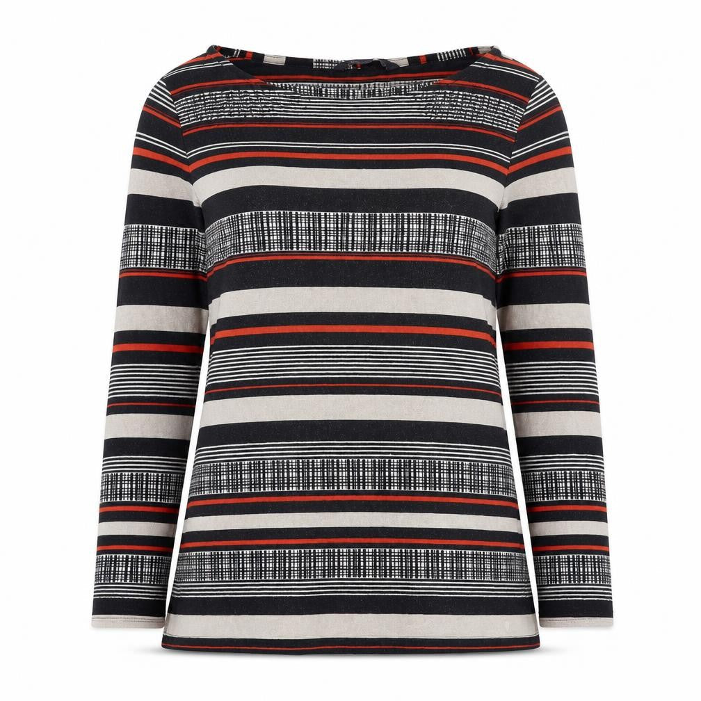 Marks & Spencer Women's Multicoloured Striped Long Sleeve T-Shirt Size 8