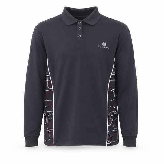Palm Grove Men’s Black Long Sleeve Polo Shirt Size 16 Regular Fit