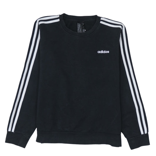 Adidas Women Black Crew Neck Long Sleeve Pullover Sweatshirt L