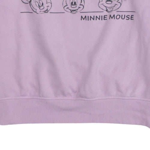 Disney Women Lilac Minnie Mouse Pullover Sweatshirt 2XS