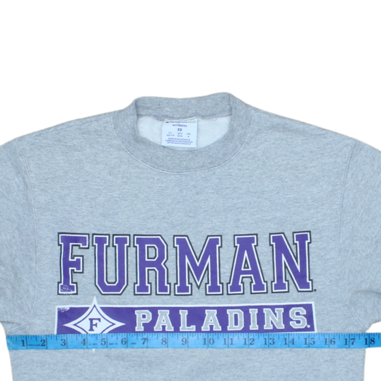 Champion Men’s Grey Furman Paladins Sweatshirt XS Regular Fit