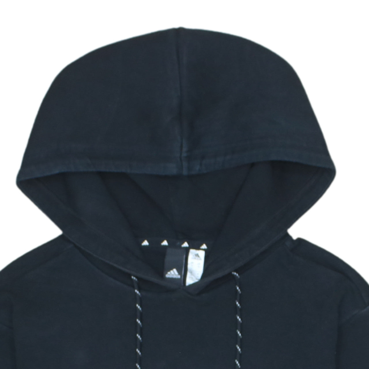 Adidas Womens Black XS Pullover Hoodie with Logo Print