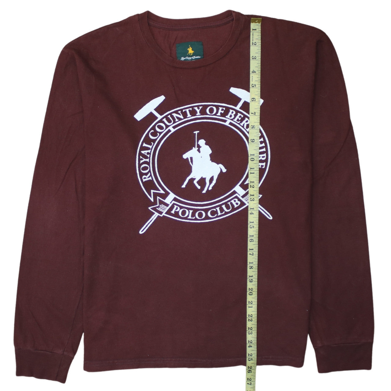 Royal County of Berkshire Polo Club Men's Maroon Long Sleeve T-Shirt Size L