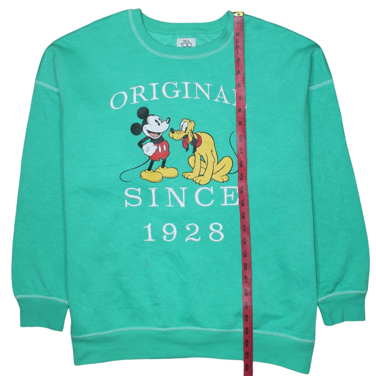 Disney 100 Primark Women's Green Mickey Pluto Sweatshirt L