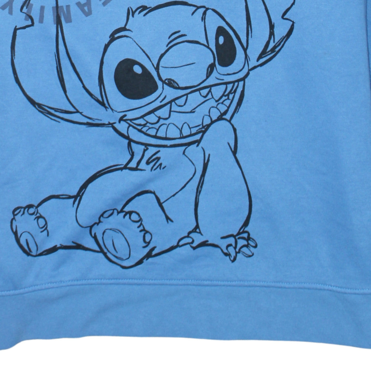 Disney Women Blue Stitch Sweatshirt XL Pullover Crew Neck Casual