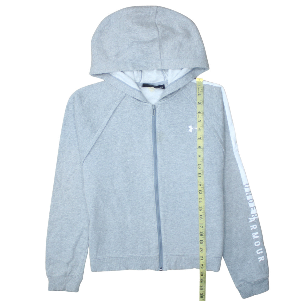 Under Armour Womens Grey Full Zip Hoodie Size L Loose Fit Casual