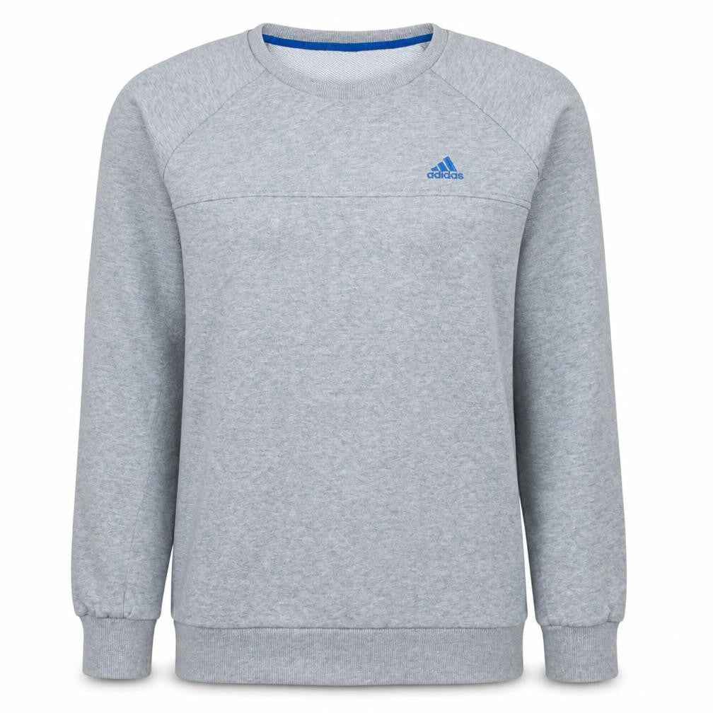 Adidas Mens Grey Small Crew Neck Pullover Sports Sweatshirt