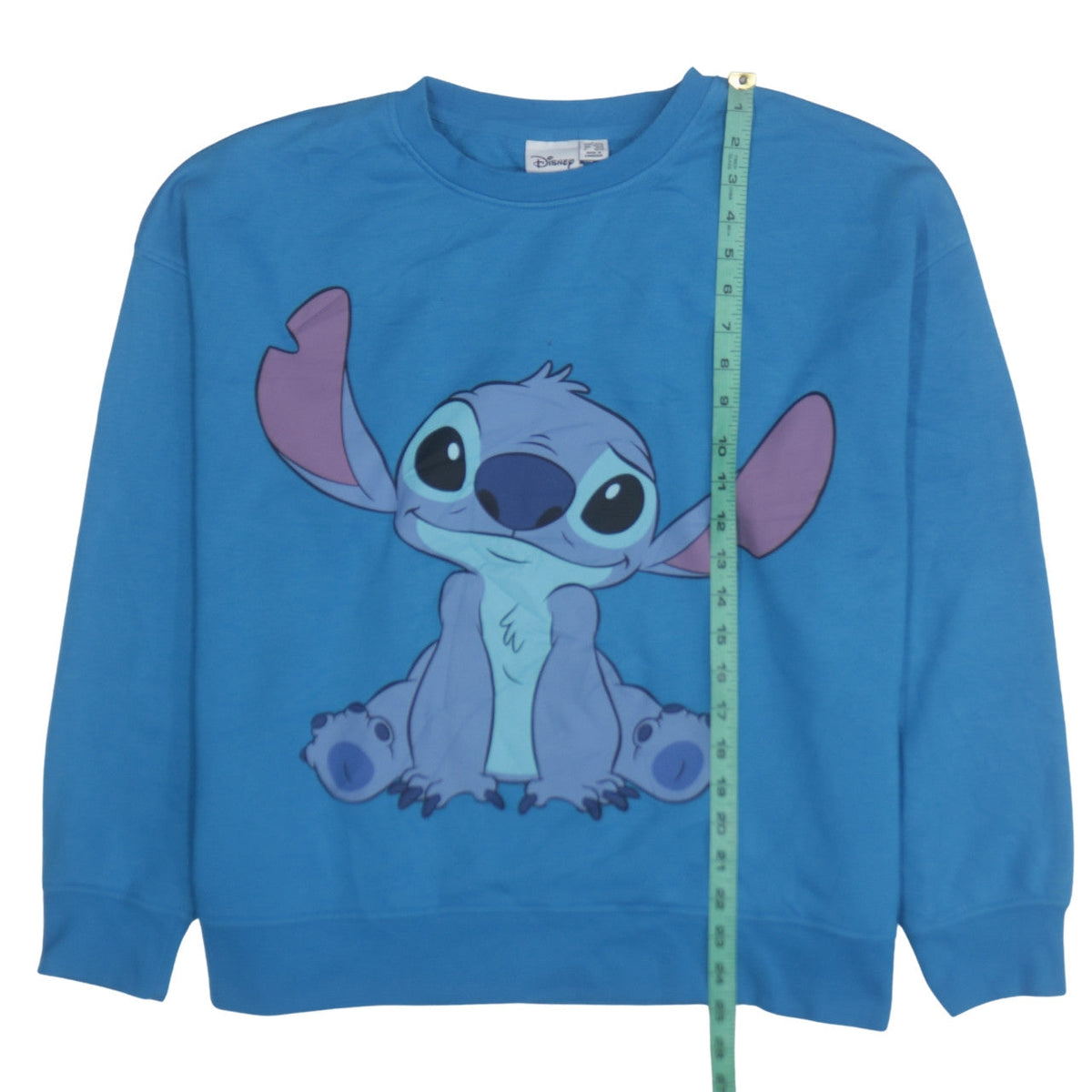 Disney Women Blue Stitch Sweatshirt L Pullover Casual Graphic