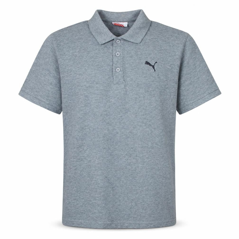 Puma Men's Grey Cotton Polo Shirt Size M Short Sleeve Classic Fit