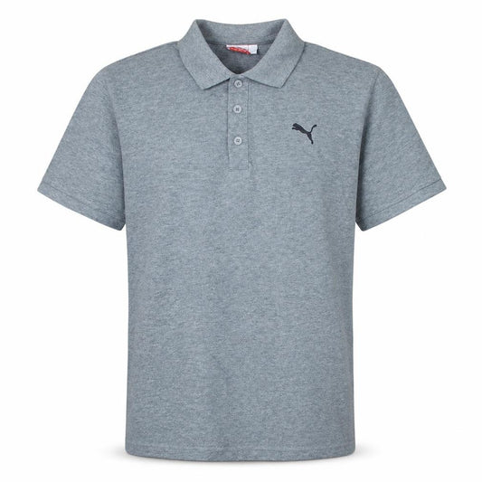Puma Men's Grey Cotton Polo Shirt Size M Short Sleeve Classic Fit