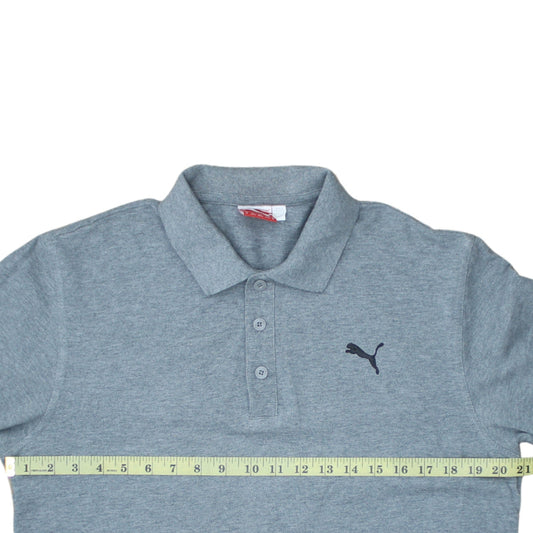 Puma Men's Grey Cotton Polo Shirt Size M Short Sleeve Classic Fit