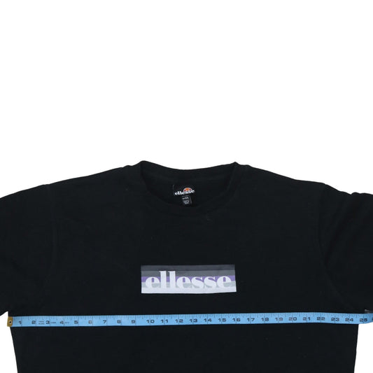 Ellesse Women Black XXL Pullover Sweatshirt Logo Cotton Blend