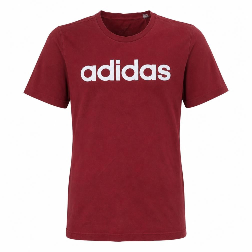 adidas Men's Red Medium Crew Neck Sports Logo T-Shirt