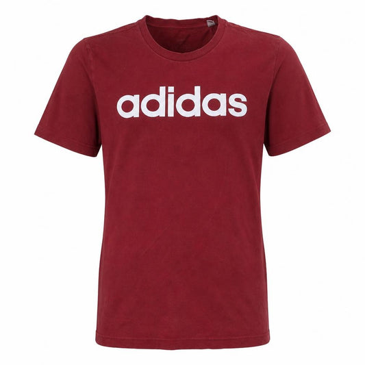 adidas Men's Red Medium Crew Neck Sports Logo T-Shirt