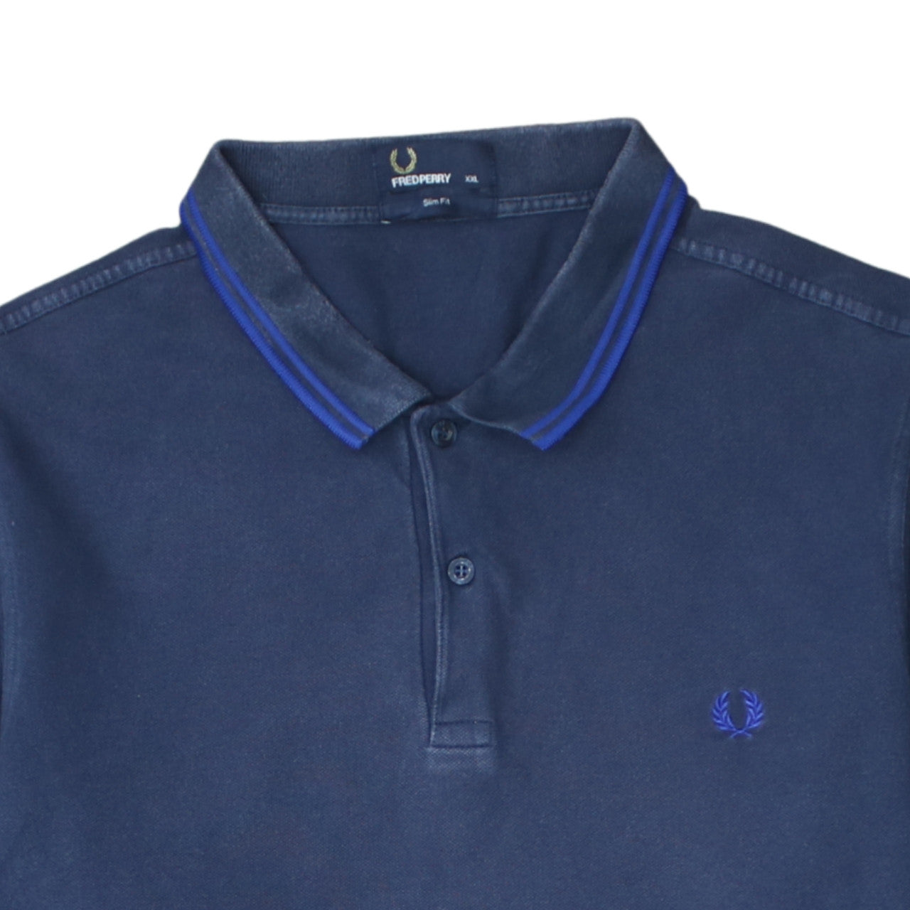 Fred Perry Men's Blue Slim Fit Polo Shirt 2XL Cotton
