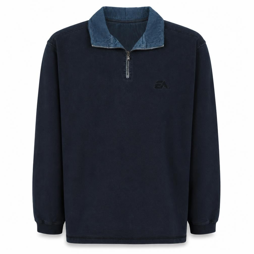 Crew Clothing Men’s Blue 1/4 Zip Cotton Sweatshirt 2XL Regular Fit