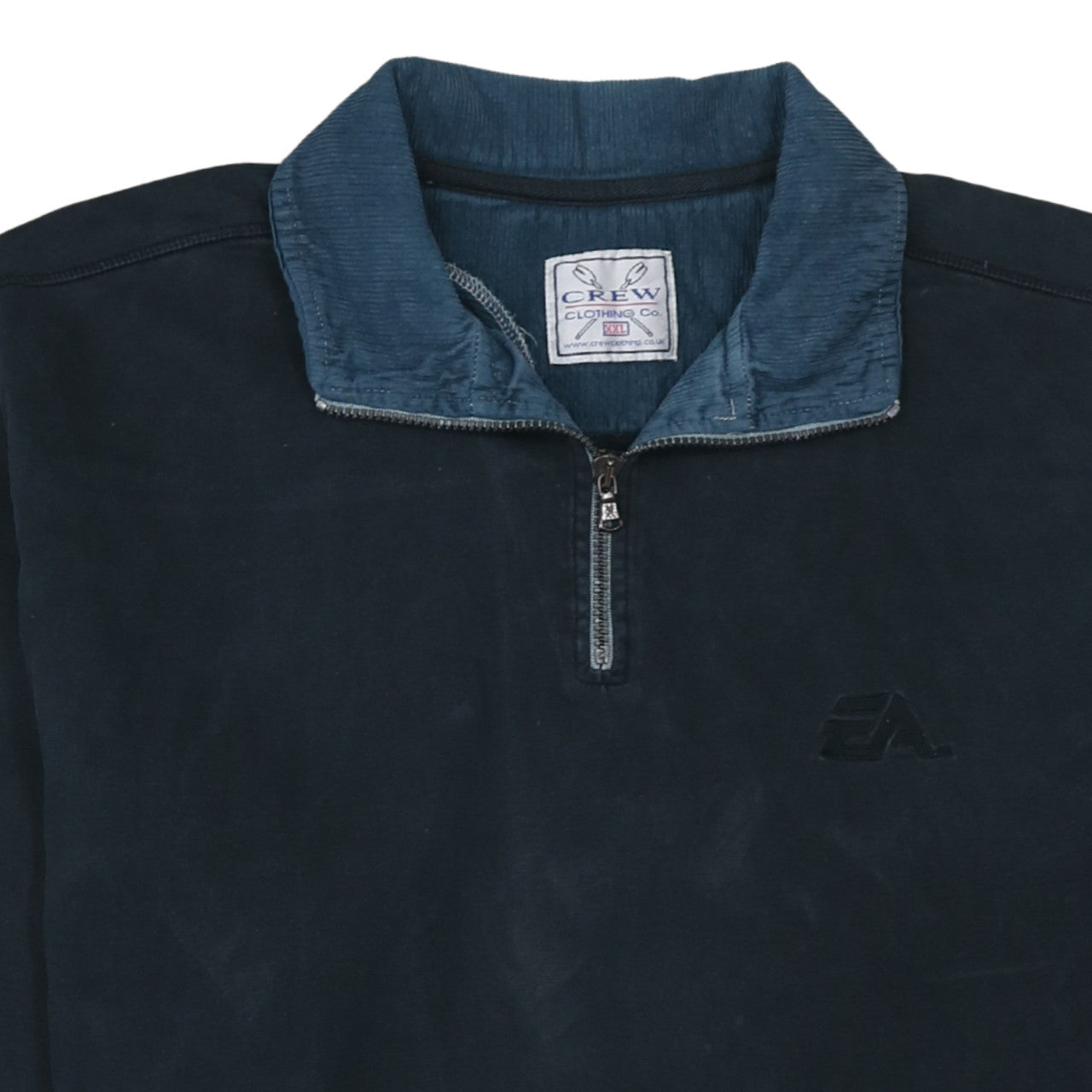Crew Clothing Co. Men’s Blue 1/4 Zip Cotton Sweatshirt 2XL Regular Fit