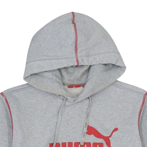 Puma Men's Grey Pullover Hoodie Small Logo Sportswear