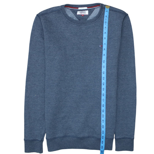 Tommy Jeans Men's Blue Regular Fit Cotton Blend Sweatshirt Size S
