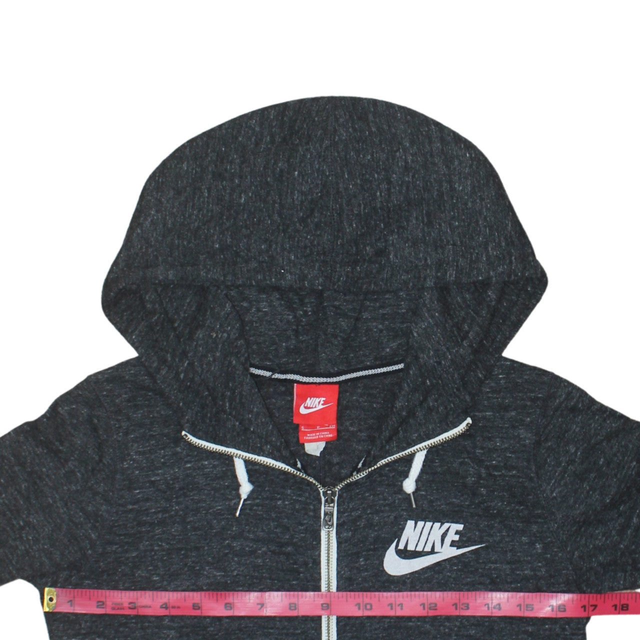 Nike Women Black Full Zip Hoodie Small Cotton Blend