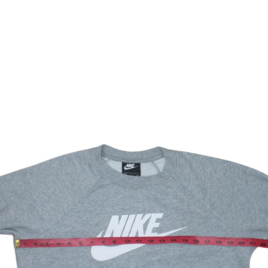 Nike Women Grey Small Crew Neck Pullover Sweatshirt