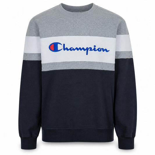 Champion Men’s Grey Colour Block Crew Neck Sweatshirt Size L