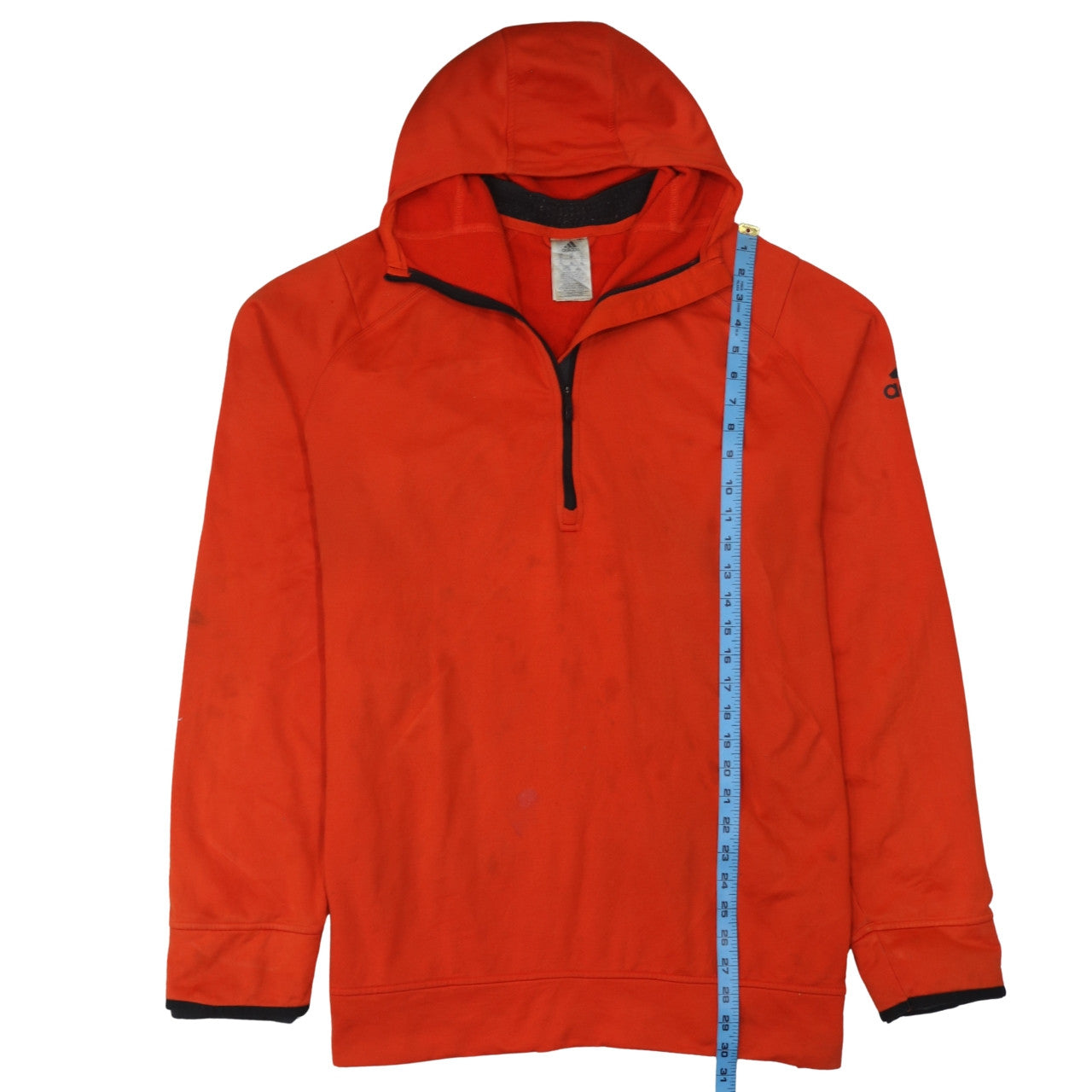 Adidas Men's Orange XL 1/2 Zip Pullover Hoodie