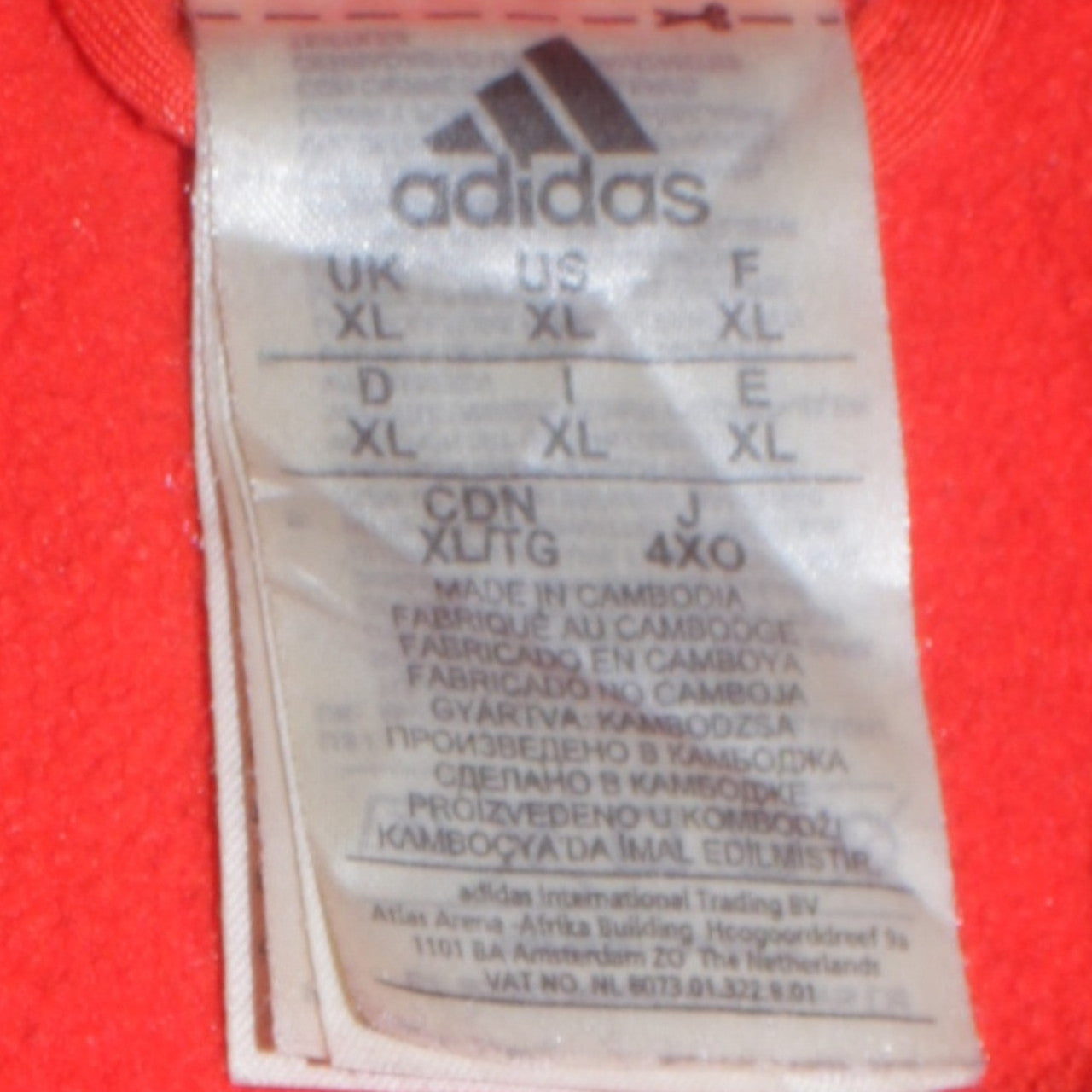 Adidas Men's Orange XL 1/2 Zip Pullover Hoodie