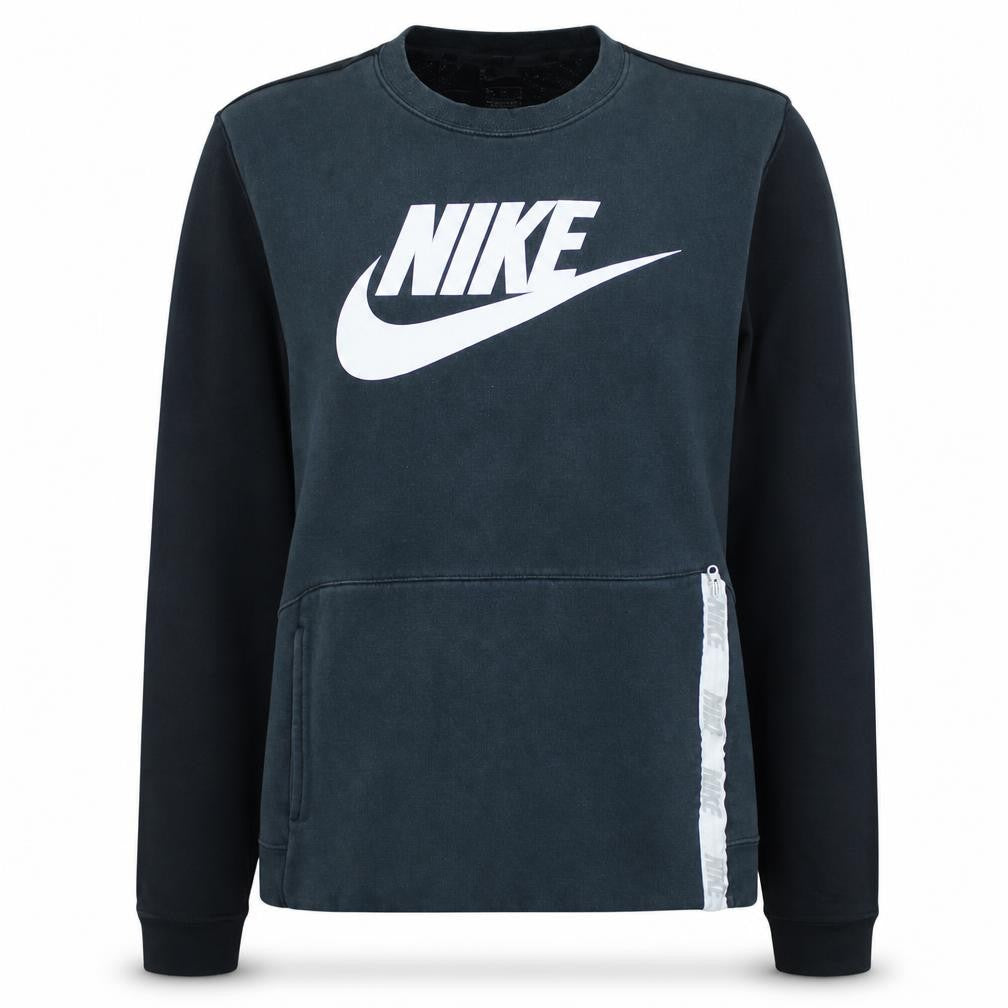Nike Women's Black Pullover Sweatshirt Size M Logo Zip Detail