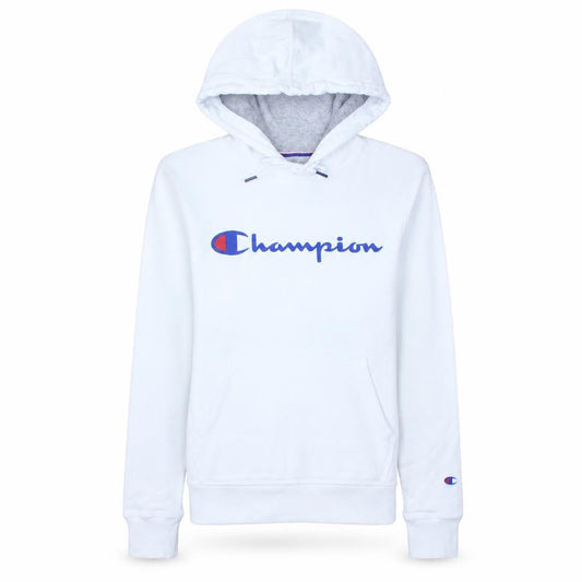 Champion Womens White XS Hoodie Pullover Logo Print Cotton Blend