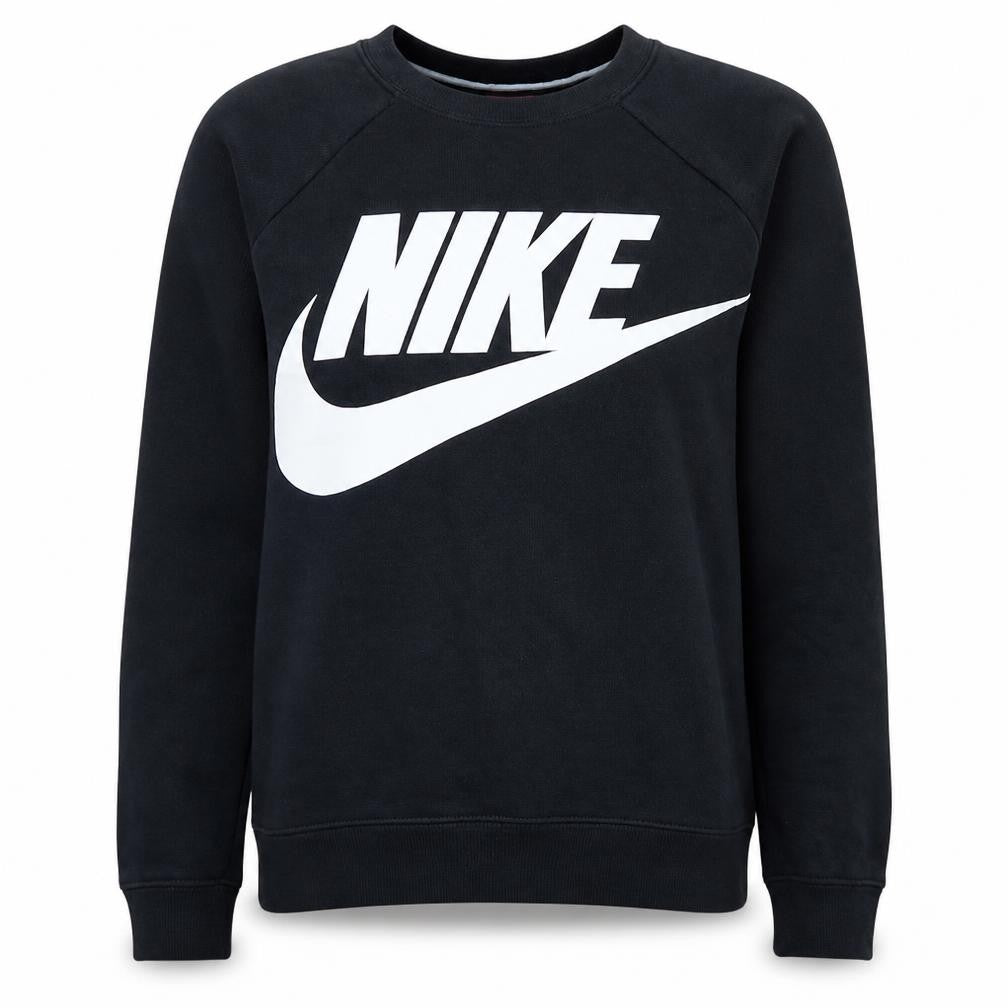 Nike Womens Black Small Pullover Sweatshirt with Logo Print