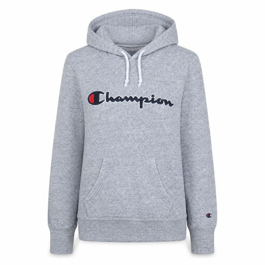 Champion Womens Grey XS Pullover Hoodie with Logo Embroidery
