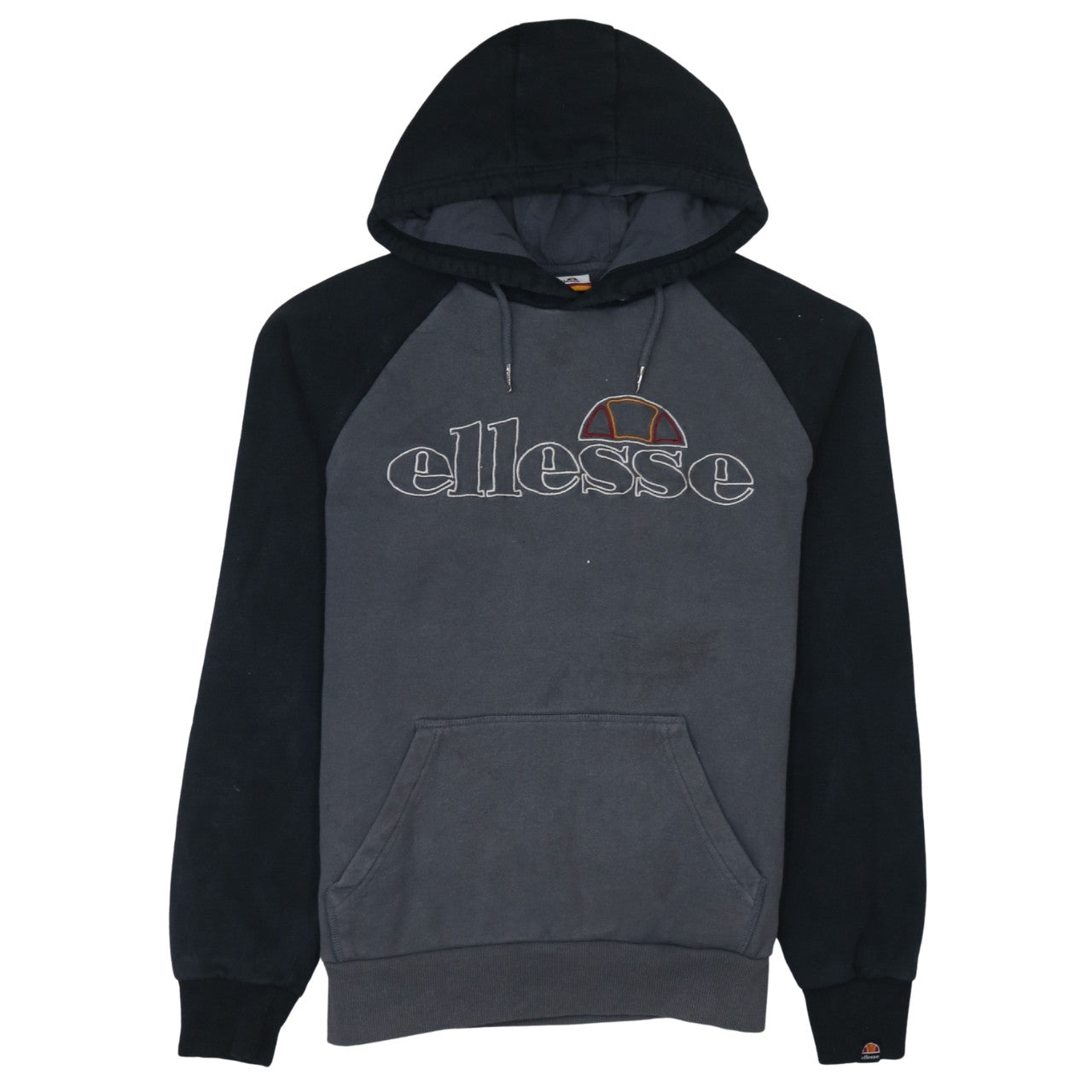 Ellesse Mens Grey Pullover Hoodie L Logo Fleece Sweatshirt
