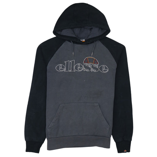 Ellesse Mens Grey Pullover Hoodie L Logo Fleece Sweatshirt