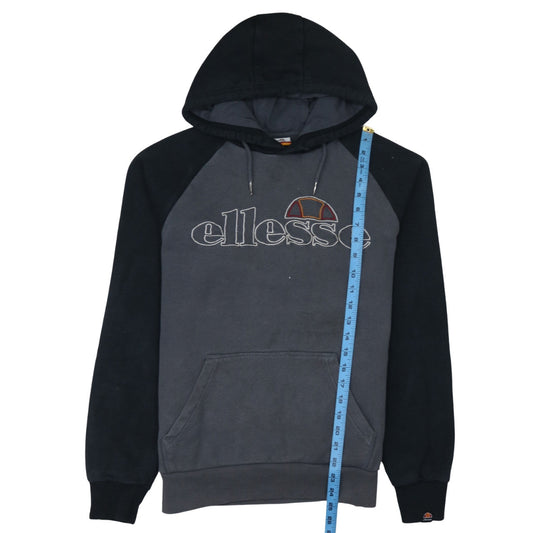 Ellesse Mens Grey Pullover Hoodie L Logo Fleece Sweatshirt