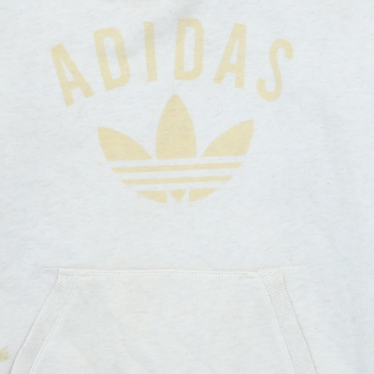 Adidas Womens Beige Hooded Pullover Sweatshirt Size L Logo Print