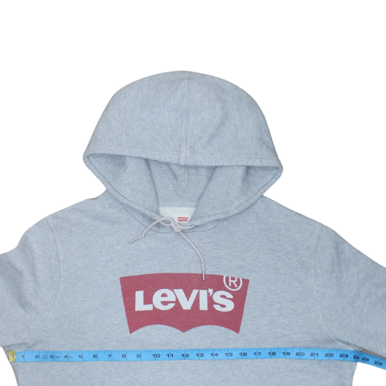 Levi's Men's Grey Pullover Hoodie L Logo Graphic Fleece Sweatshirt