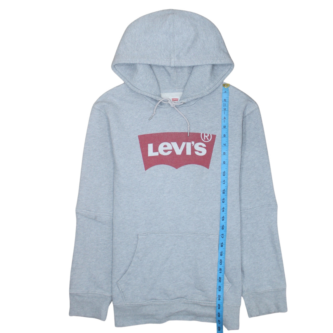 Levi's Men's Grey Pullover Hoodie L Logo Graphic Fleece Sweatshirt
