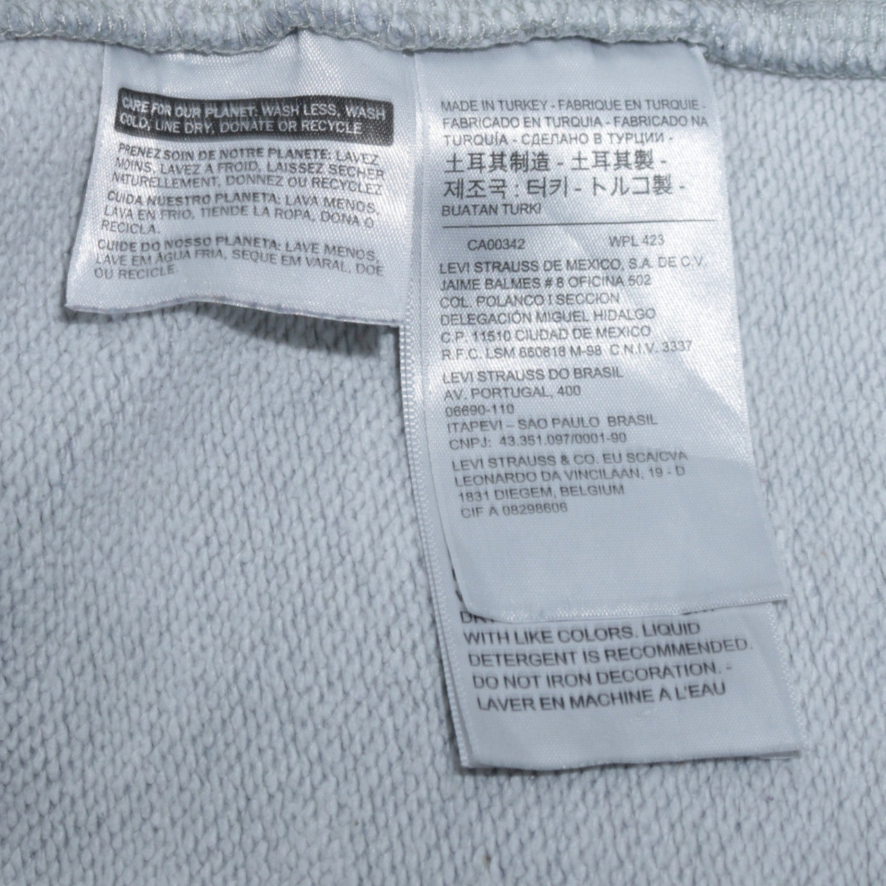 Levi's Men's Grey Pullover Hoodie L Logo Graphic Fleece Sweatshirt