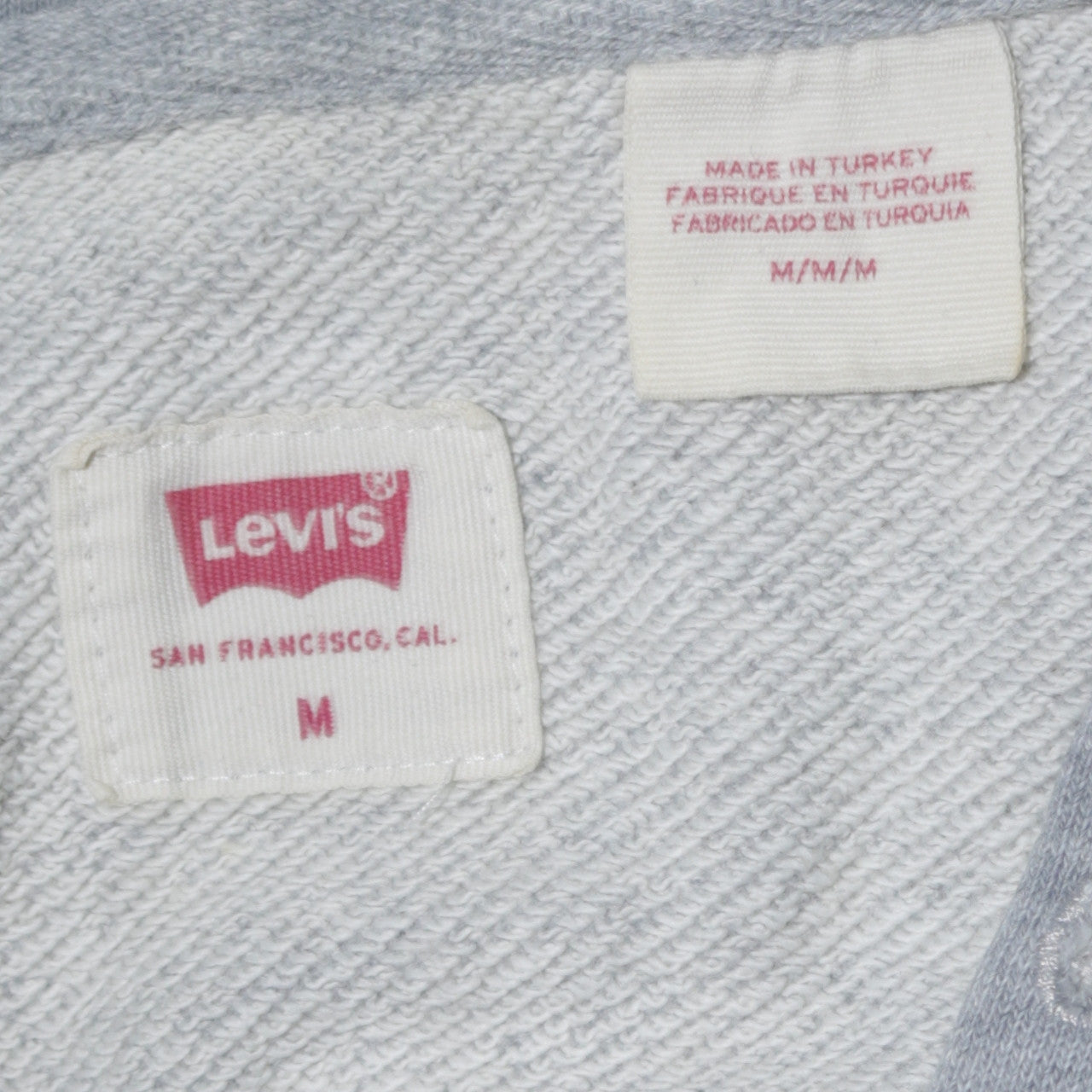 Levi's Men's Grey Pullover Hoodie M Logo Graphic Cotton Blend