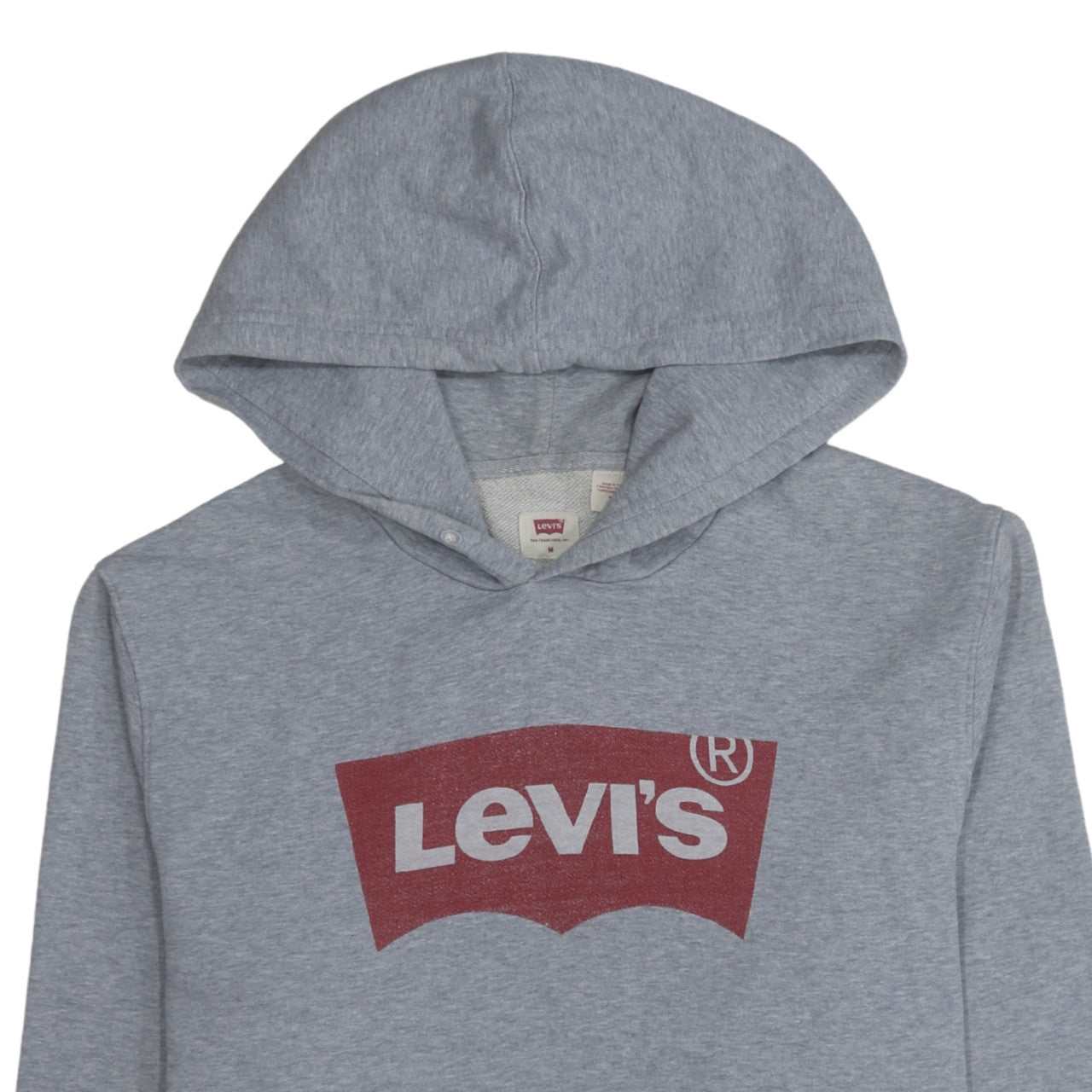 Levi's Men's Grey Pullover Hoodie M Logo Graphic Cotton Blend