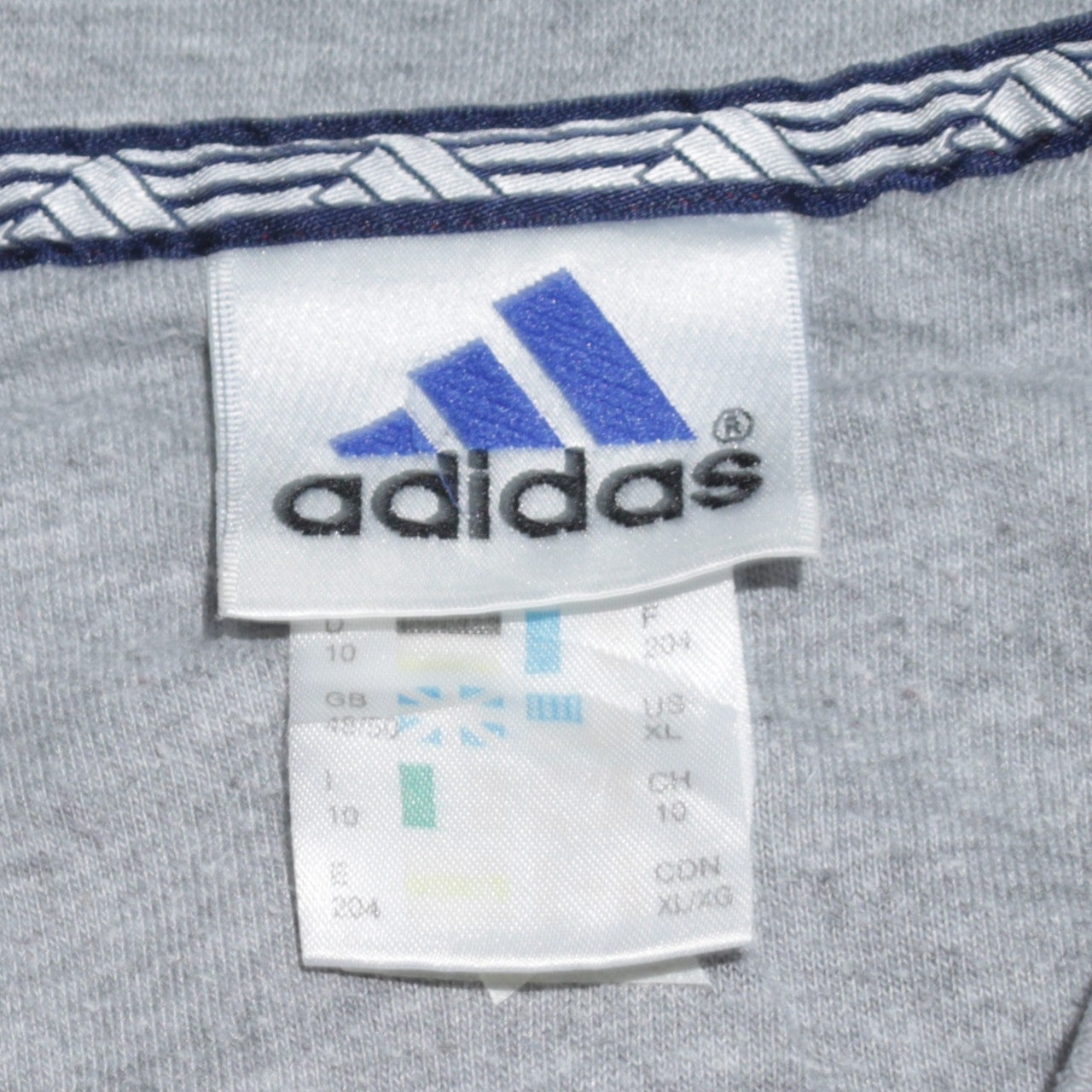 Adidas Men's Red Grey V-Neck Striped T-Shirt XL Cotton Classic Style