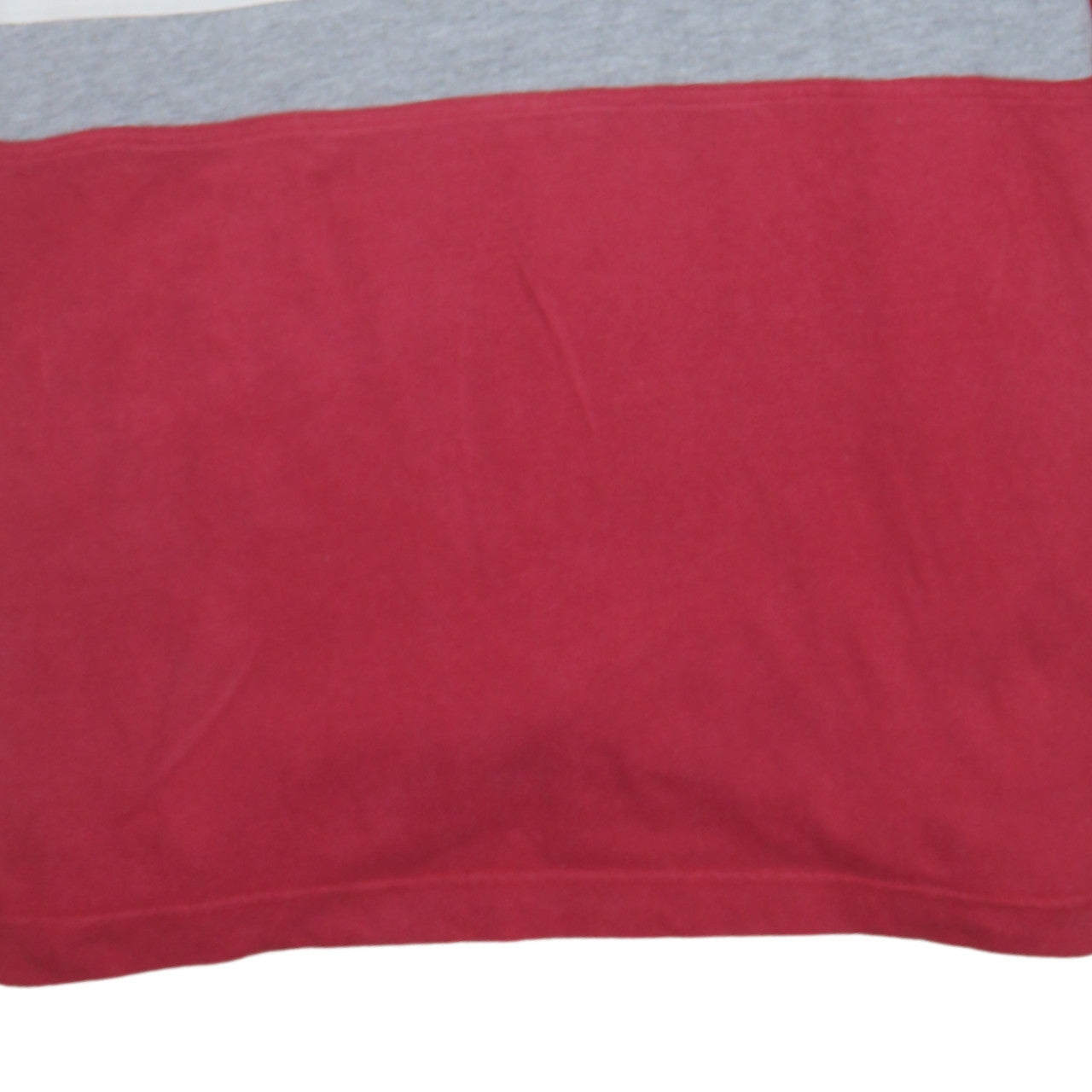 Adidas Men's Red Grey V-Neck Striped T-Shirt XL Cotton Classic Style